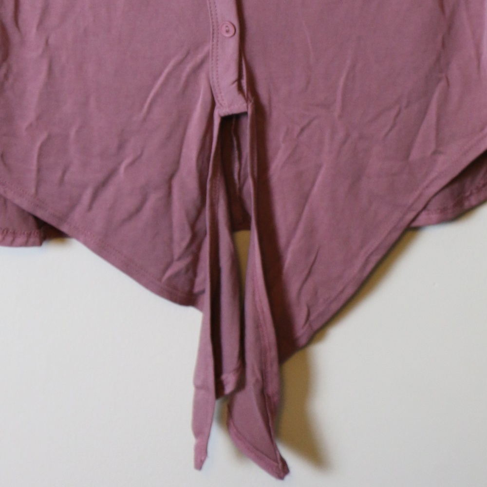 Lavender Field Tie Front Button Top - Picture 3 of 3